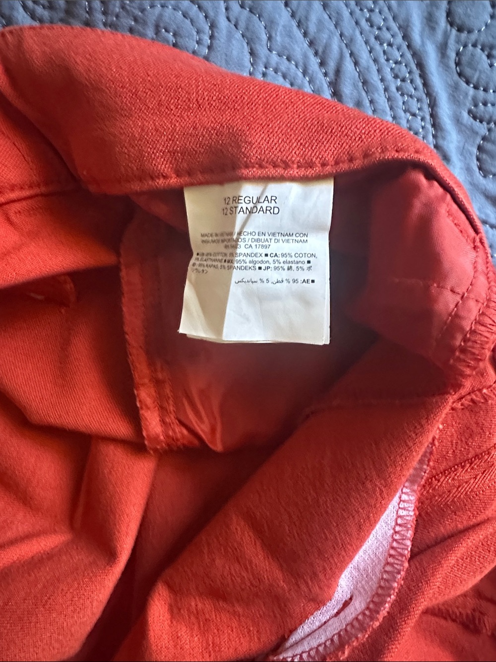 Old Navy Pixie Mid-Rise Red-Orange Straight-Leg Pants Size 12 - Picture 7 of 13
